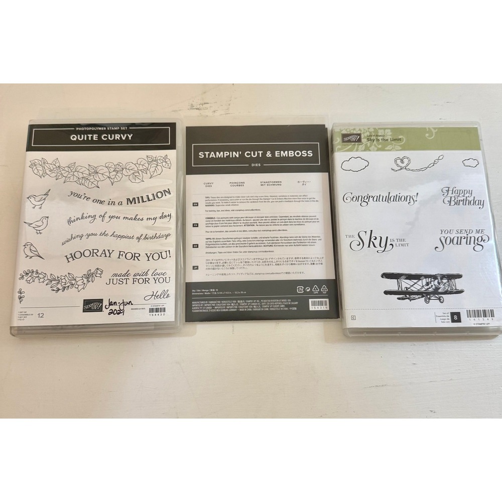 Stampin Up! Quite Curvy Curvy Dies Sky is the Limit Celebration Congrats